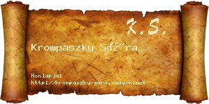Krompaszky Sára névjegykártya